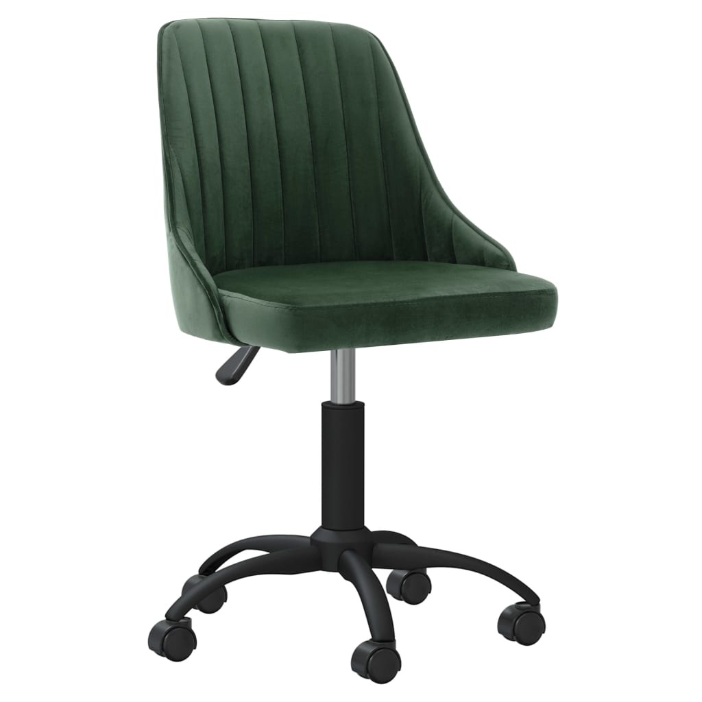 

vidaXL Eetkamerstoelen draaibaar 2 st fluweel donkergroen