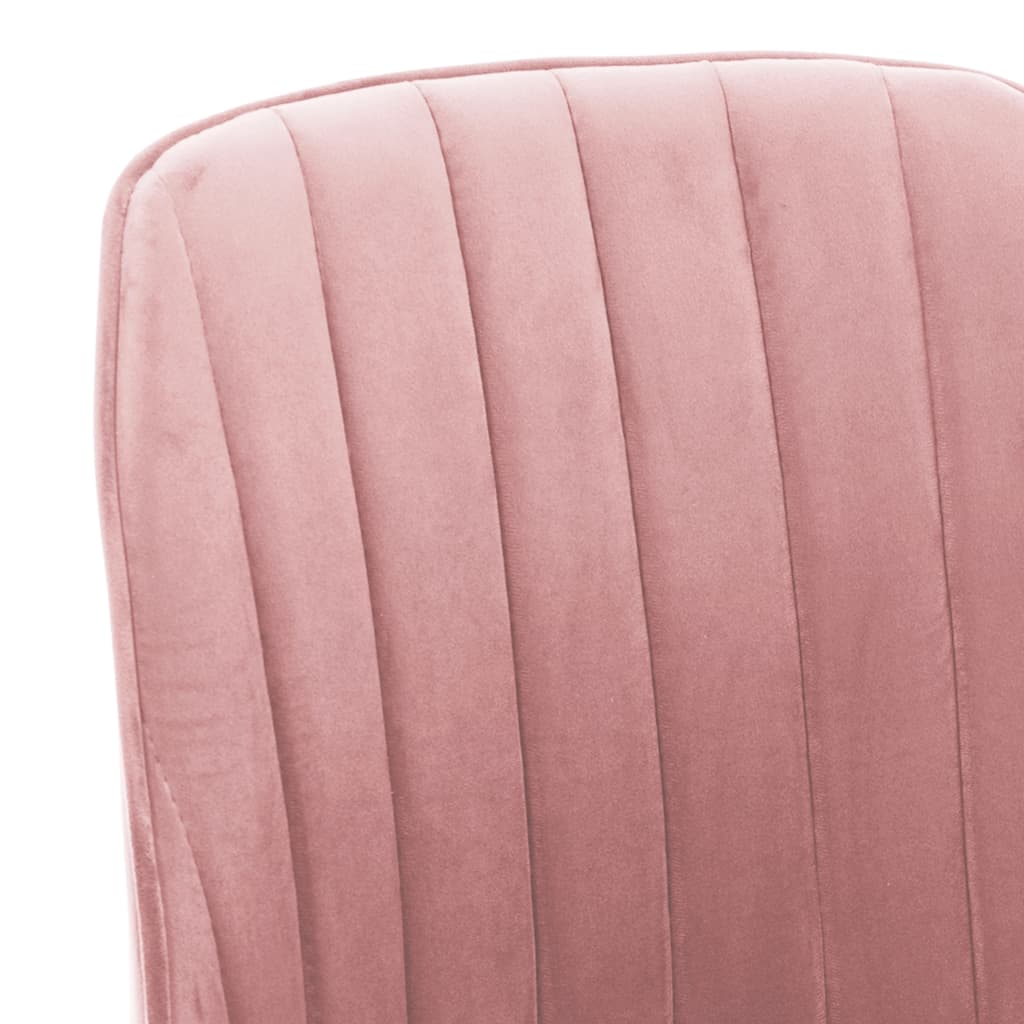 Otočné jedálenské stoličky 2 ks ružové zamatové