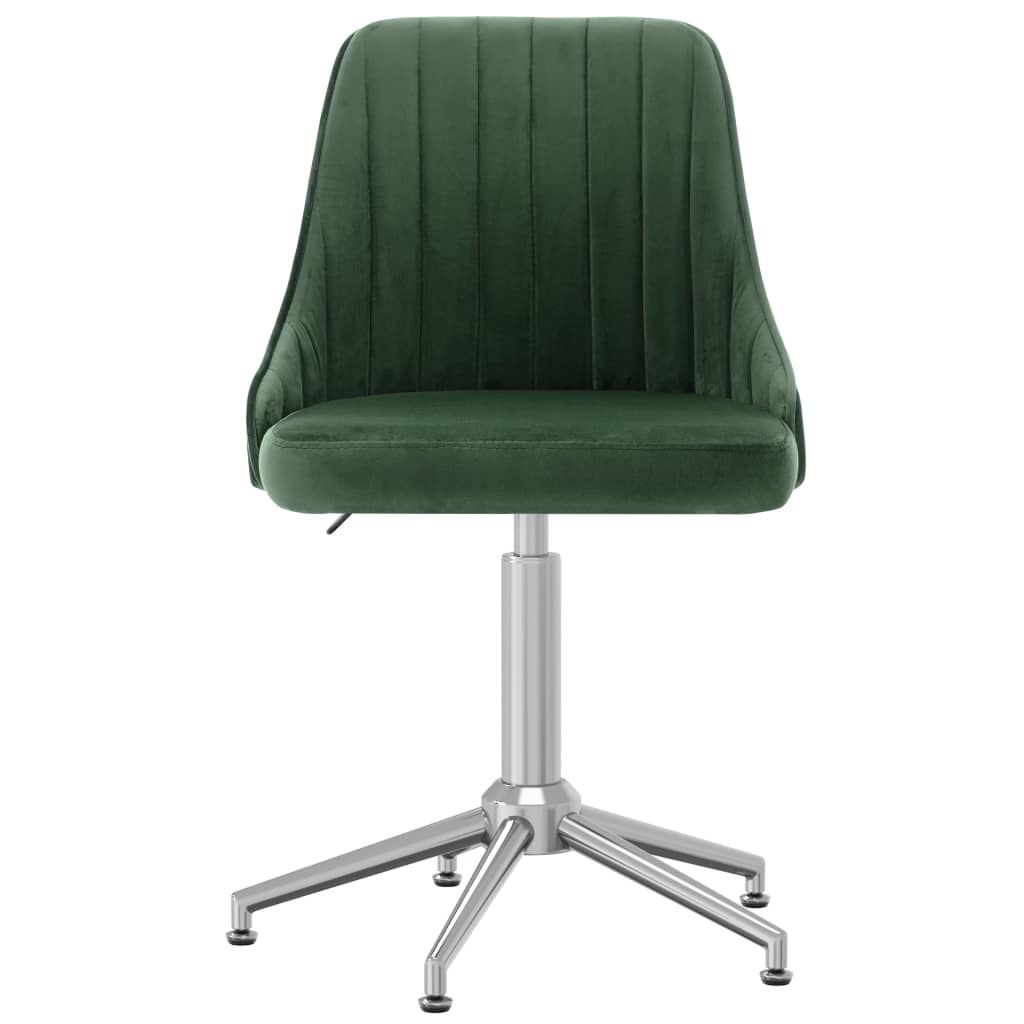 vidaXL Chaise pivotante de salle à manger Vert foncé Velours