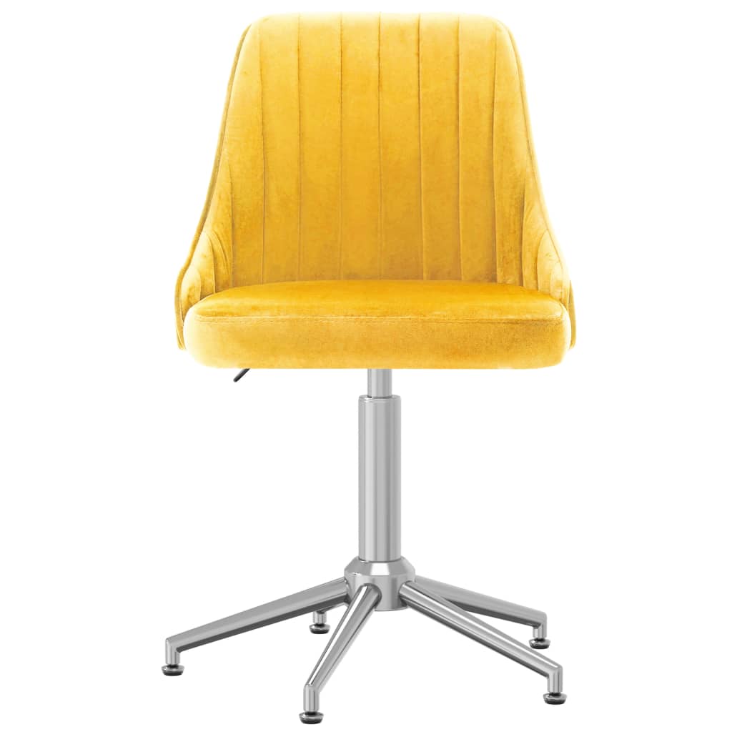 vidaXL grozāms virtuves krēsls, dzeltens samts