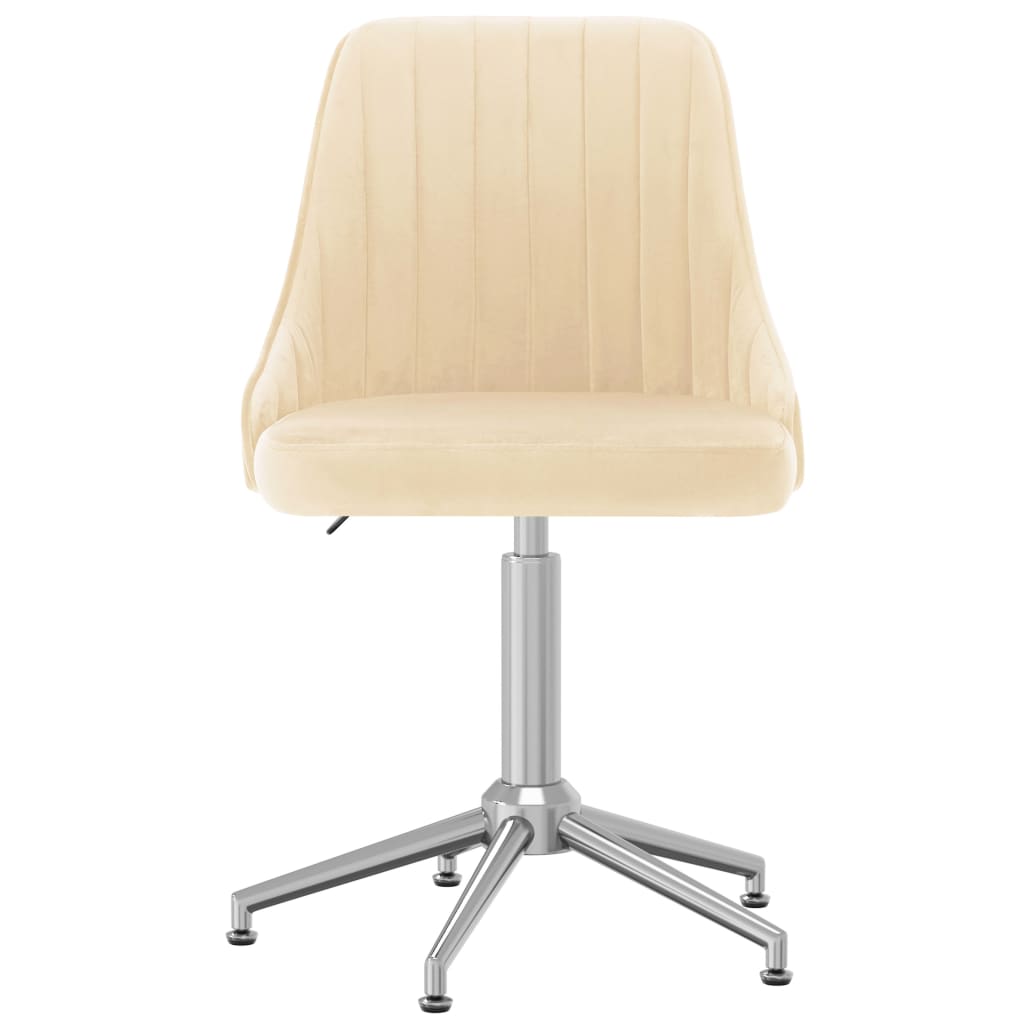 vidaXL Chaise pivotante de salle à manger Crème Velours