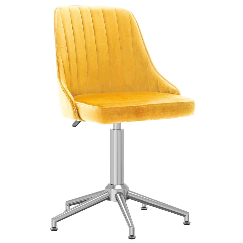 

vidaXL Eetkamerstoelen draaibaar 2 st fluweel geel