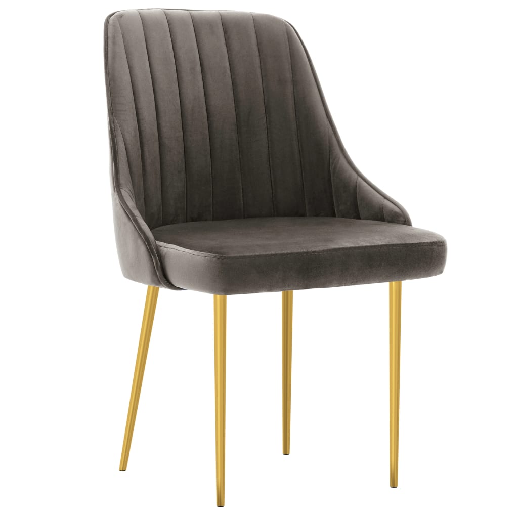 

vidaXL Eetkamerstoelen 2 st fluweel donkergrijs