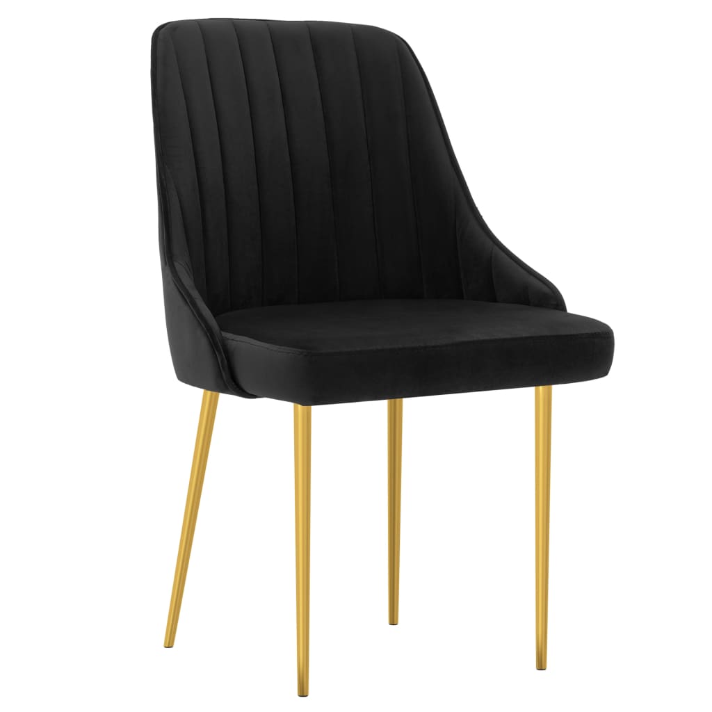 

vidaXL Eetkamerstoelen 2 st fluweel zwart