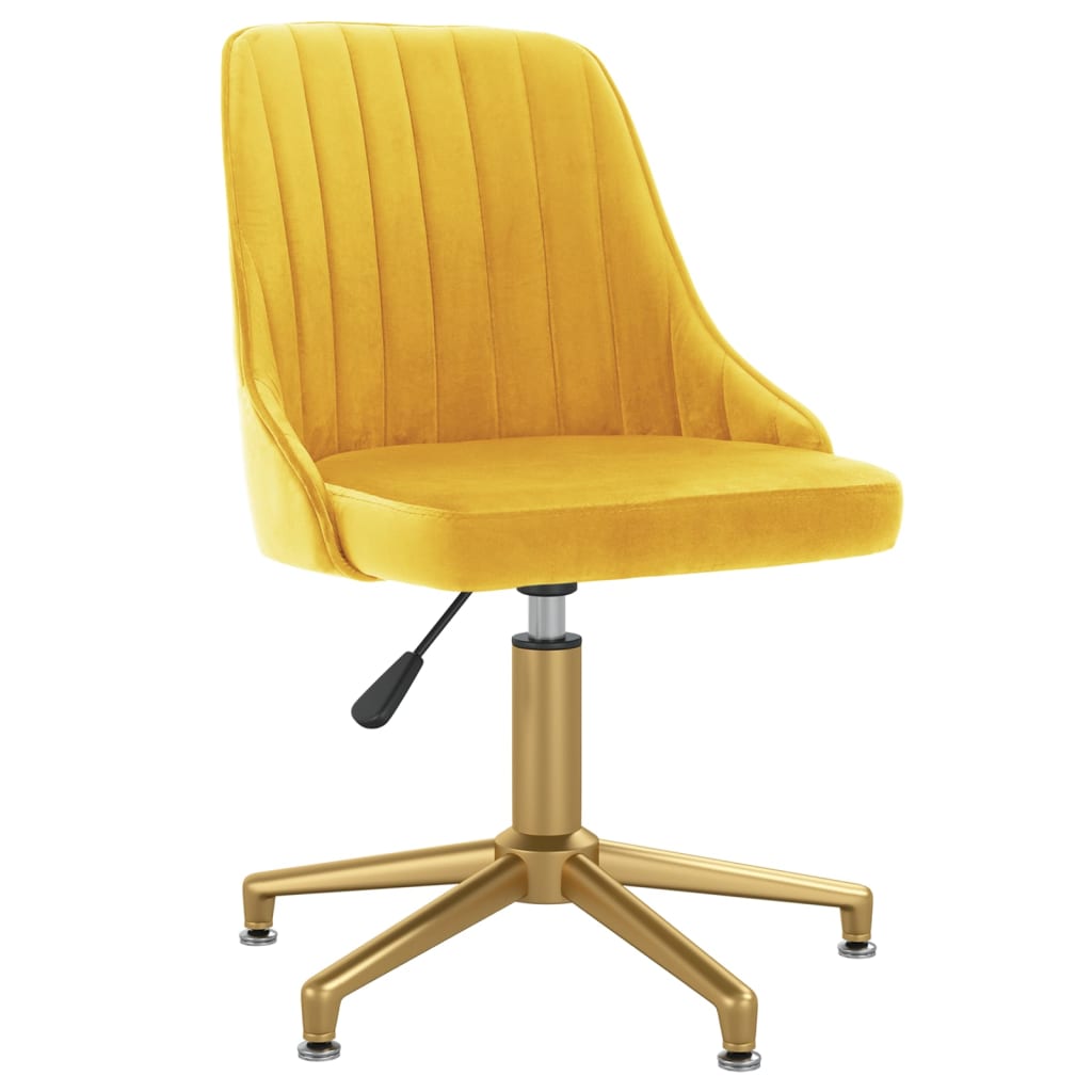 

vidaXL Eetkamerstoelen draaibaar 2 st fluweel geel