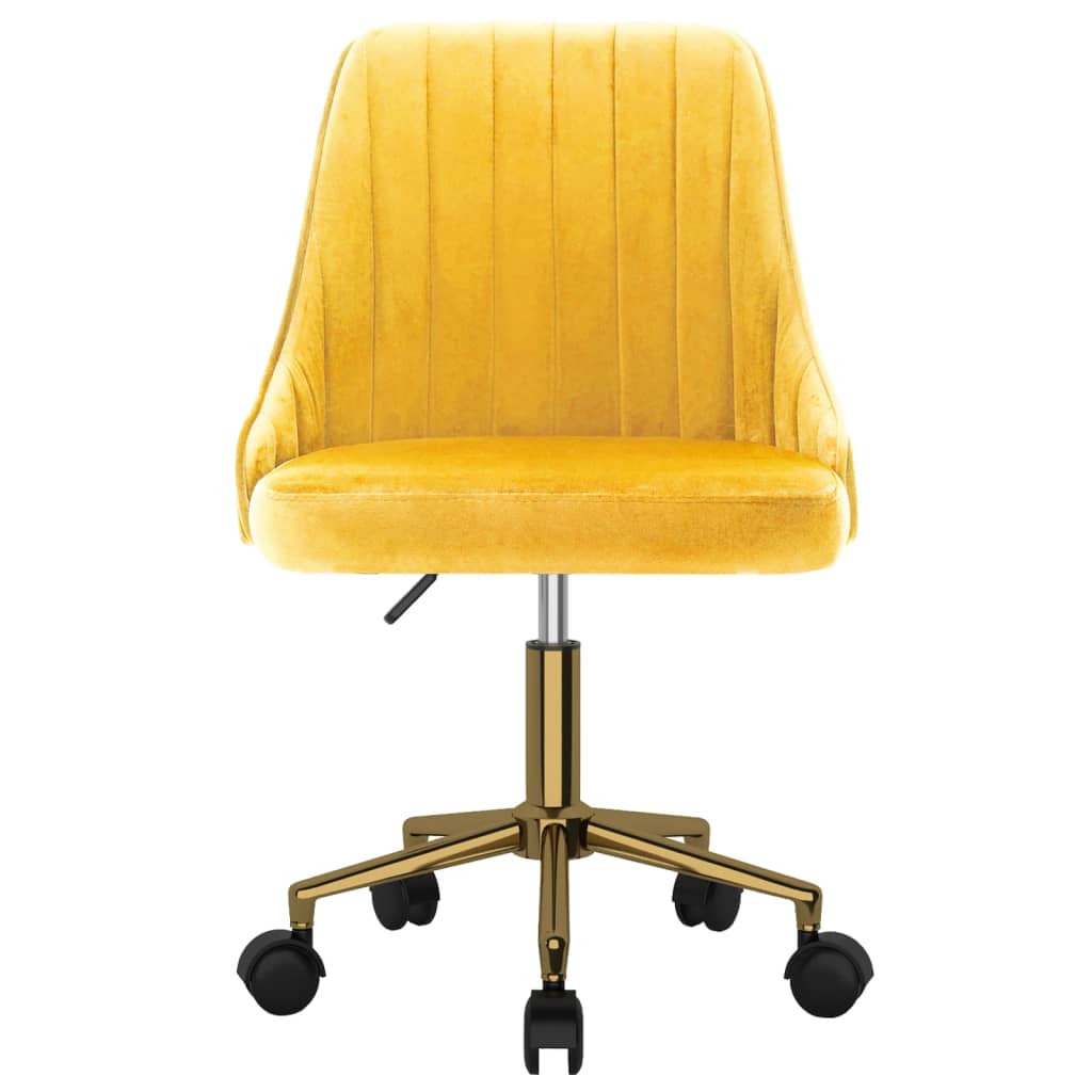 vidaXL Chaise pivotante de salle à manger Jaune Velours