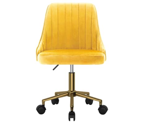 vidaXL Chaise pivotante de salle à manger Jaune Velours