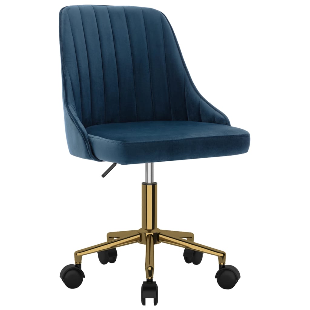 

vidaXL Eetkamerstoelen draaibaar 2 st fluweel blauw