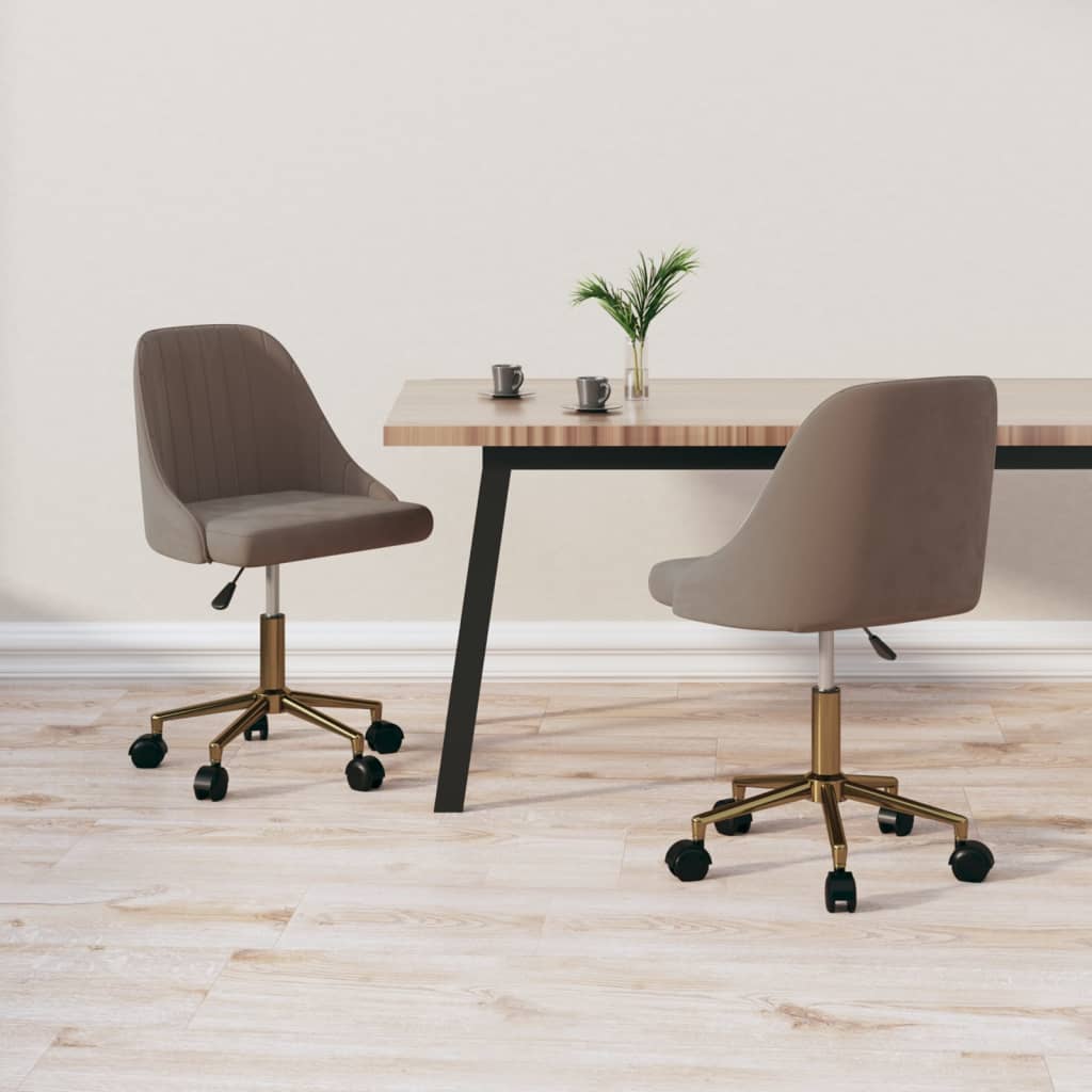 vidaXL Cadeiras de jantar giratórias 2 pcs veludo cinzento-claro