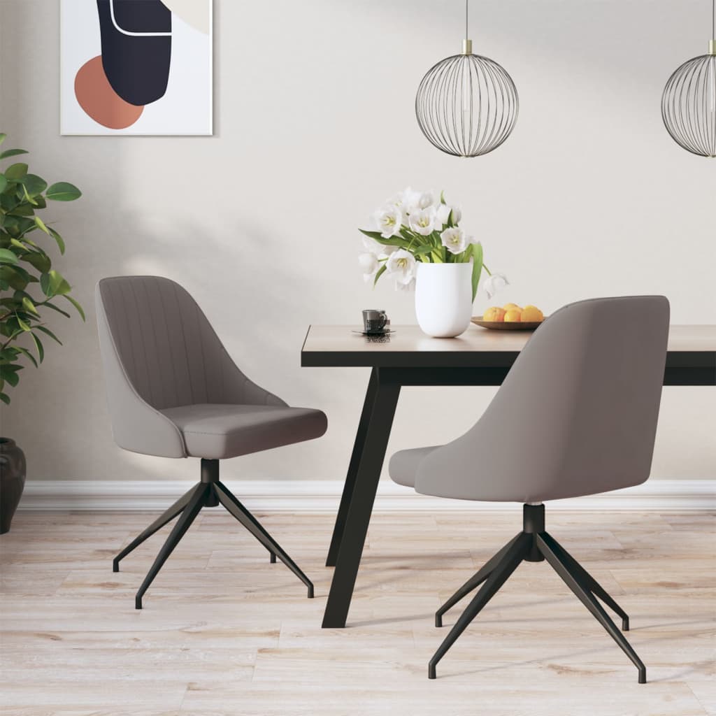 vidaXL Cadeiras de jantar 2 pcs veludo cinzento-claro
