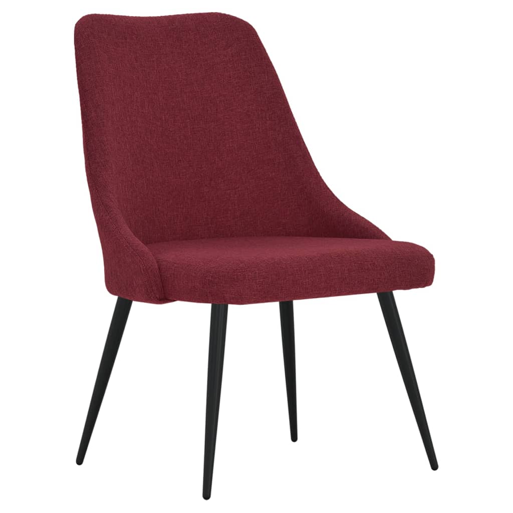 

vidaXL Eetkamerstoelen 2 st stof wijnrood