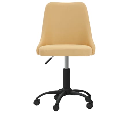 vidaXL Въртящ се трапезен стол, жълт, текстил