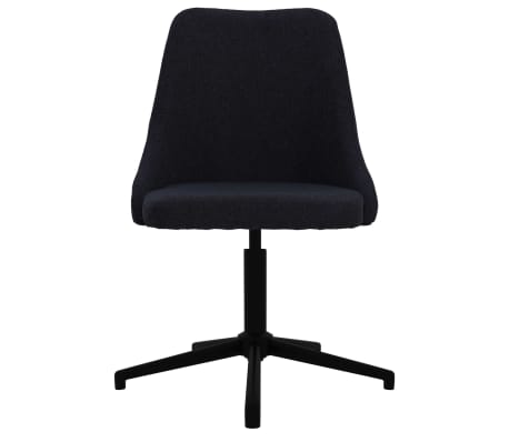 vidaXL Obrotowe krzesło stołowe, czarne, obite tkaniną
