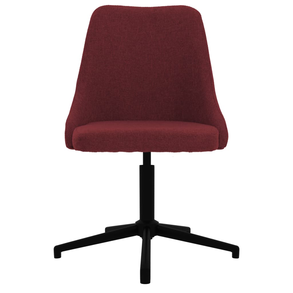 vidaXL Silla de comedor giratoria tela rojo tinto