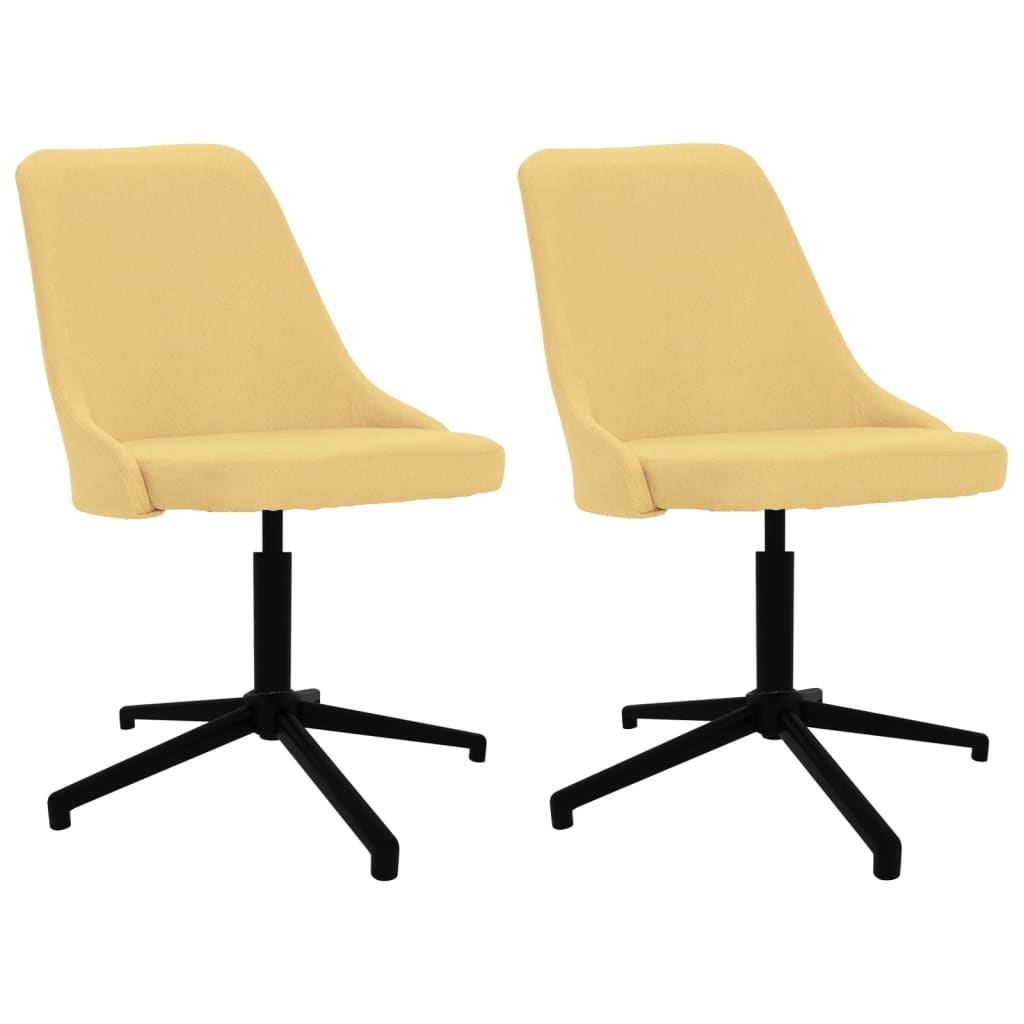 Chaises pivotantes à manger lot de 2 jaune tissu
