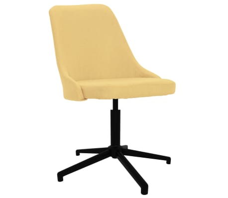 vidaXL Pasukamos valgomojo kėdės, 2vnt., geltonos spalvos, audinys