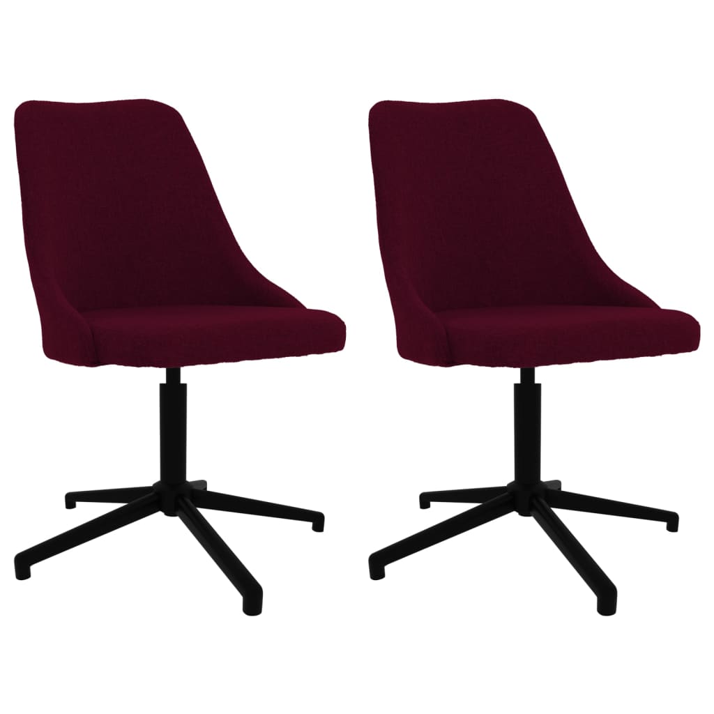 vidaXL Cadeiras de jantar giratórias 2 pcs tecido roxo
