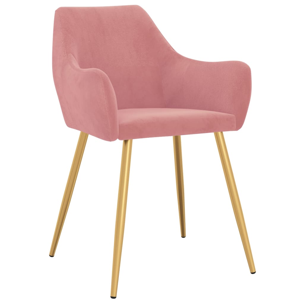 

vidaXL Eetkamerstoelen 2 st fluweel roze