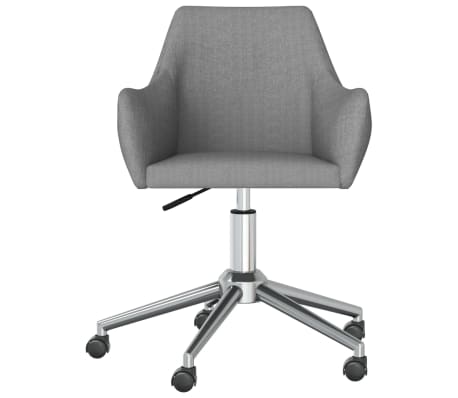 vidaXL Silla de comedor giratoria tela gris claro