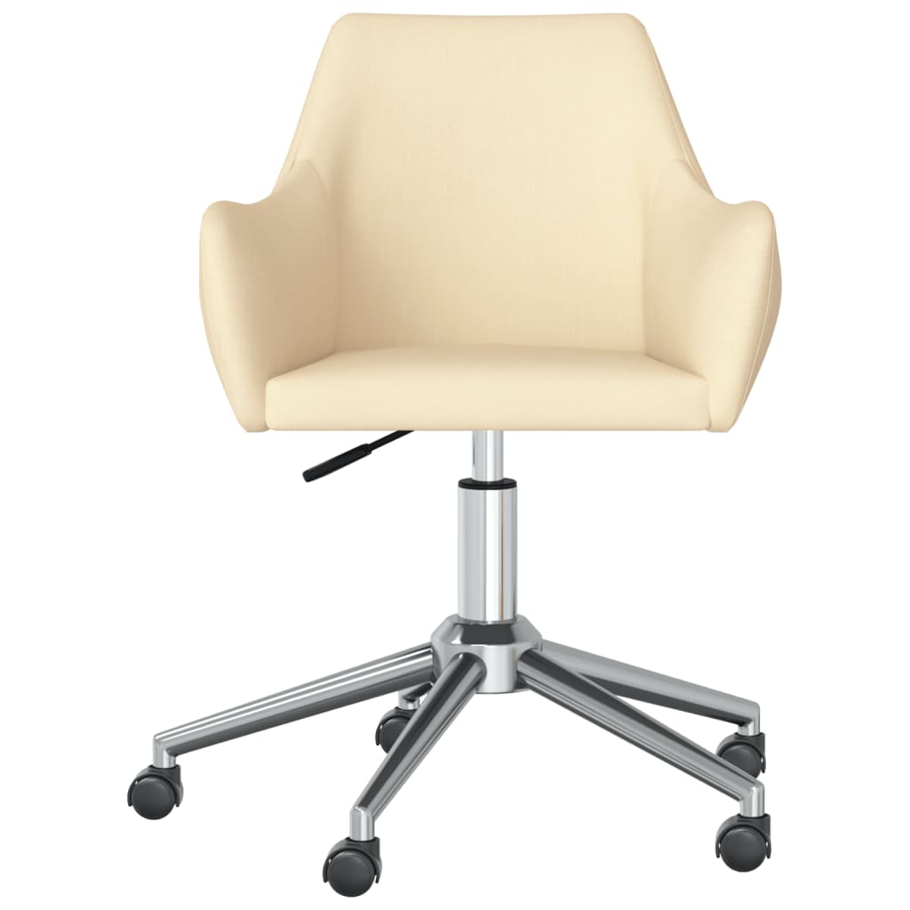 vidaXL Chaise pivotante de salle à manger Crème Tissu