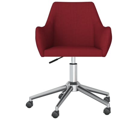 vidaXL Okretna blagovaonska stolica od tkanine crvena boja vina