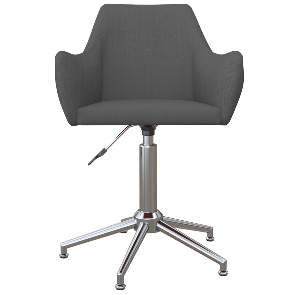 vidaXL Chaise pivotante de salle à manger Gris foncé Tissu