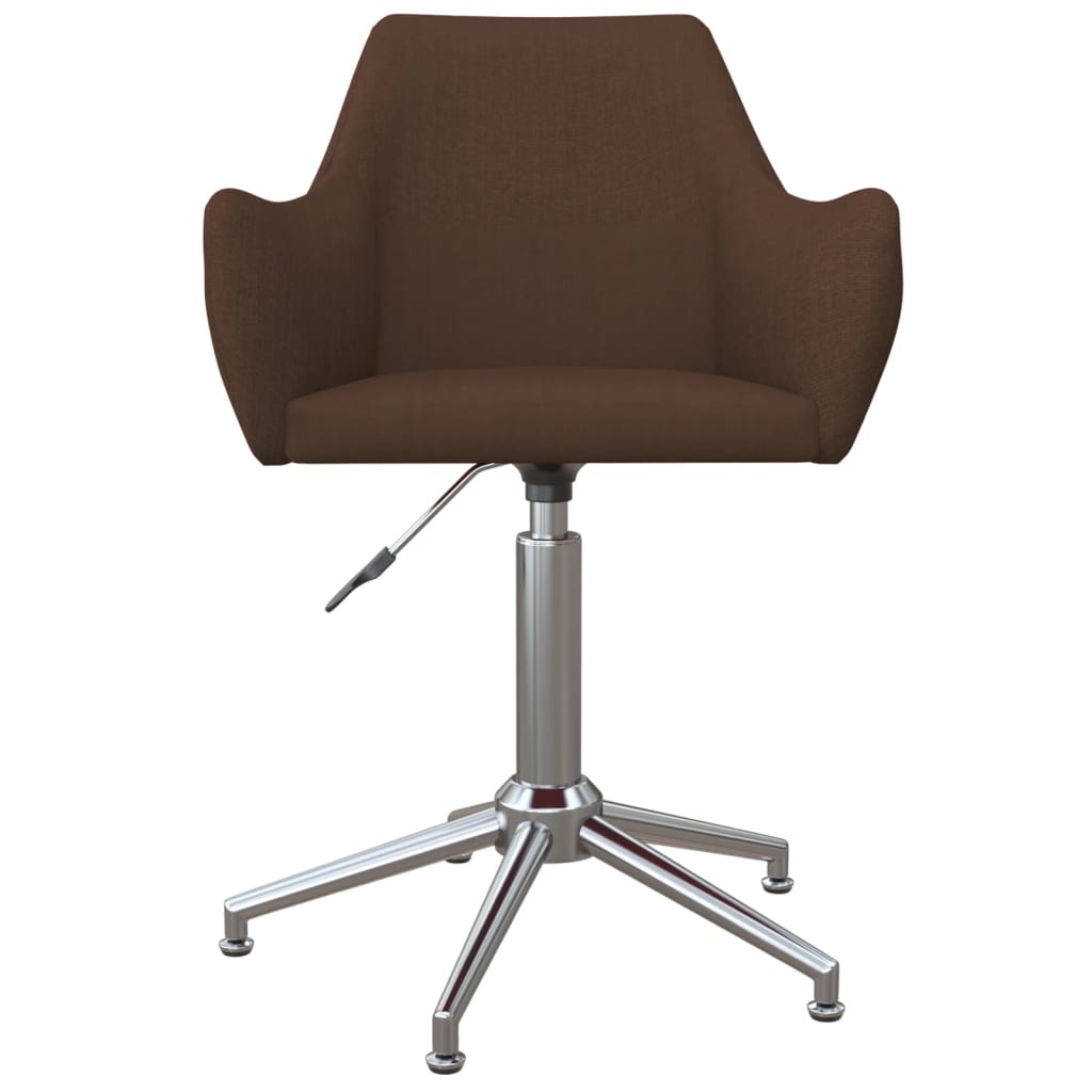 vidaXL Chaise pivotante de salle à manger Marron Tissu