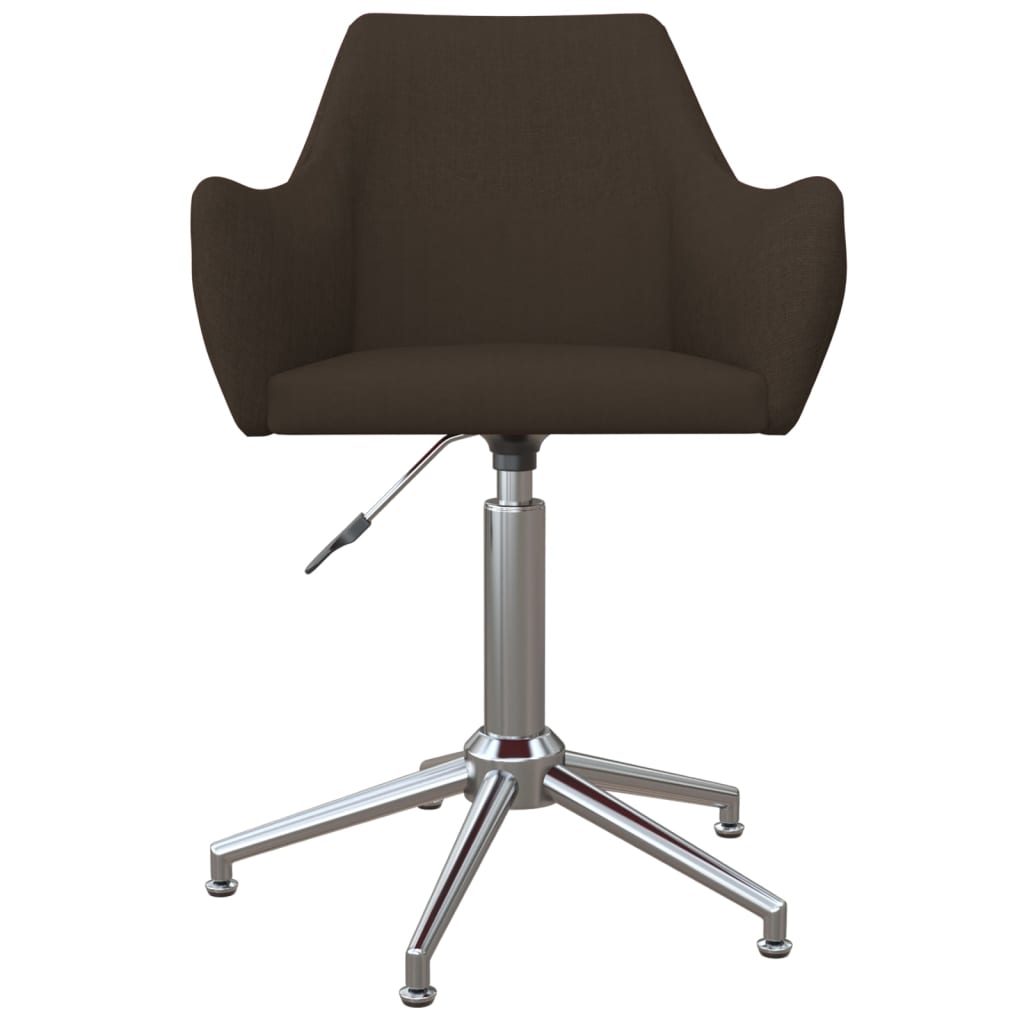 vidaXL Chaise pivotante de salle à manger Marron foncé Tissu