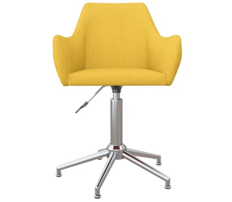 vidaXL Chaise pivotante de salle à manger Jaune Tissu