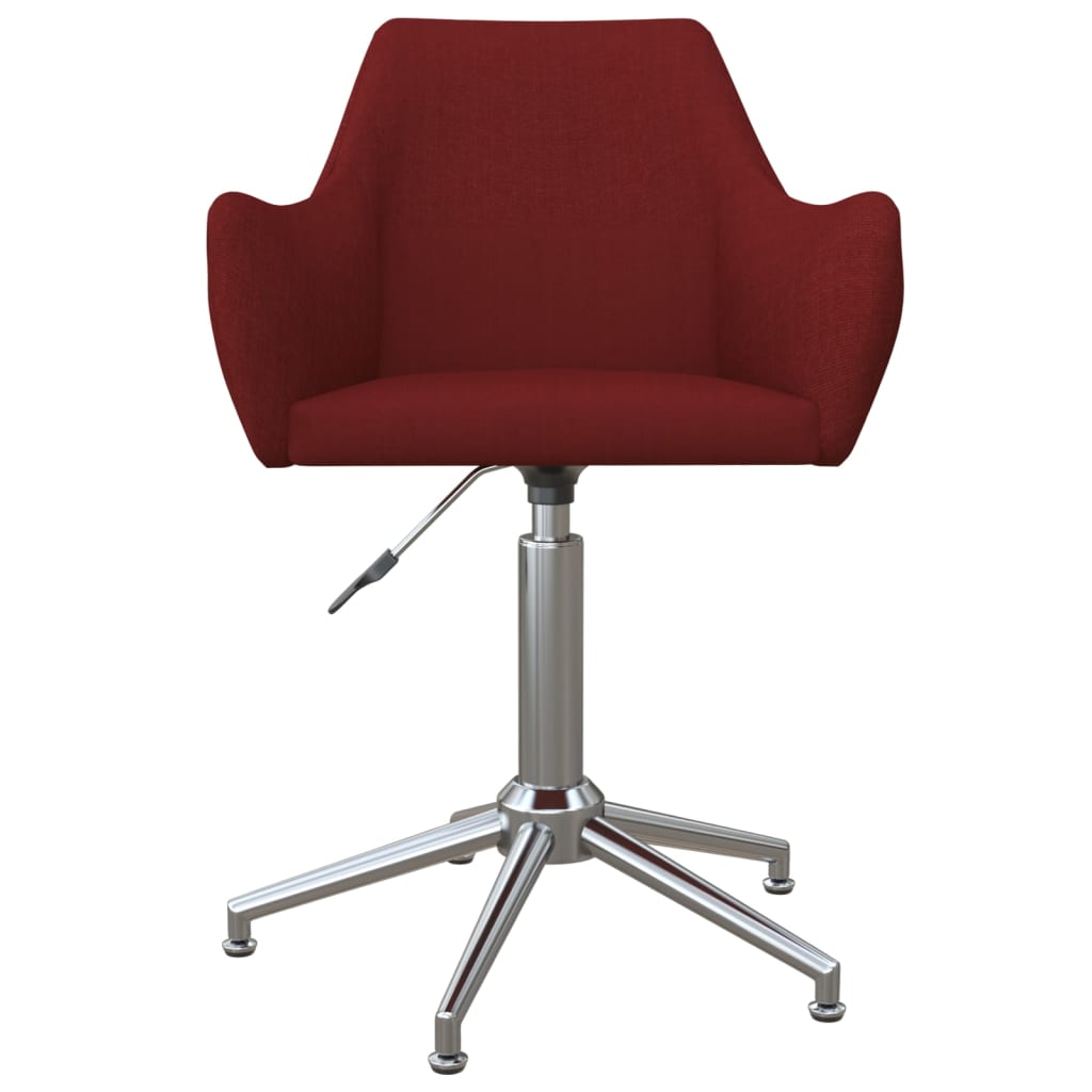 vidaXL Silla de comedor giratoria tela rojo tinto