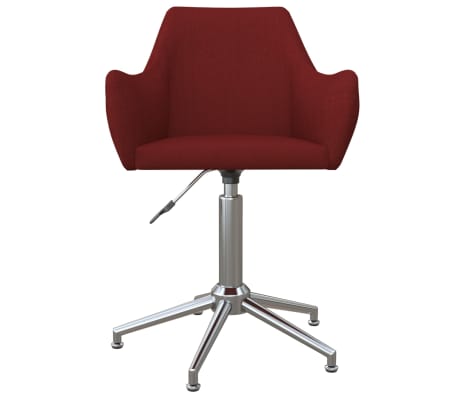 vidaXL Silla de comedor giratoria tela rojo tinto