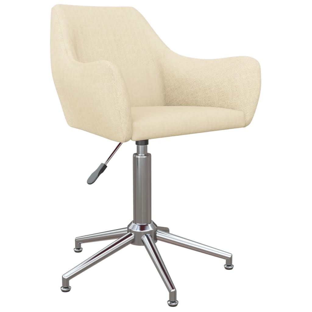 

vidaXL Eetkamerstoelen 2 st draaibaar stof crèmekleurig