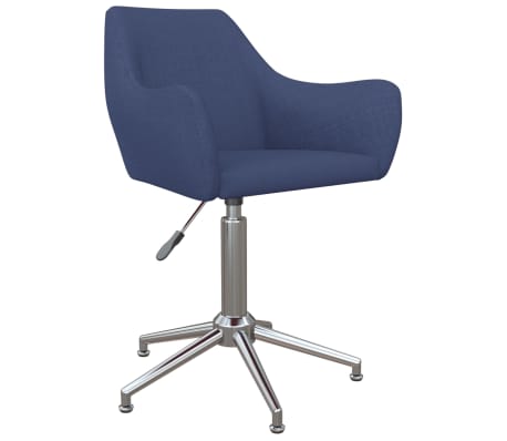 vidaXL Eetkamerstoelen 2 st draaibaar stof blauw