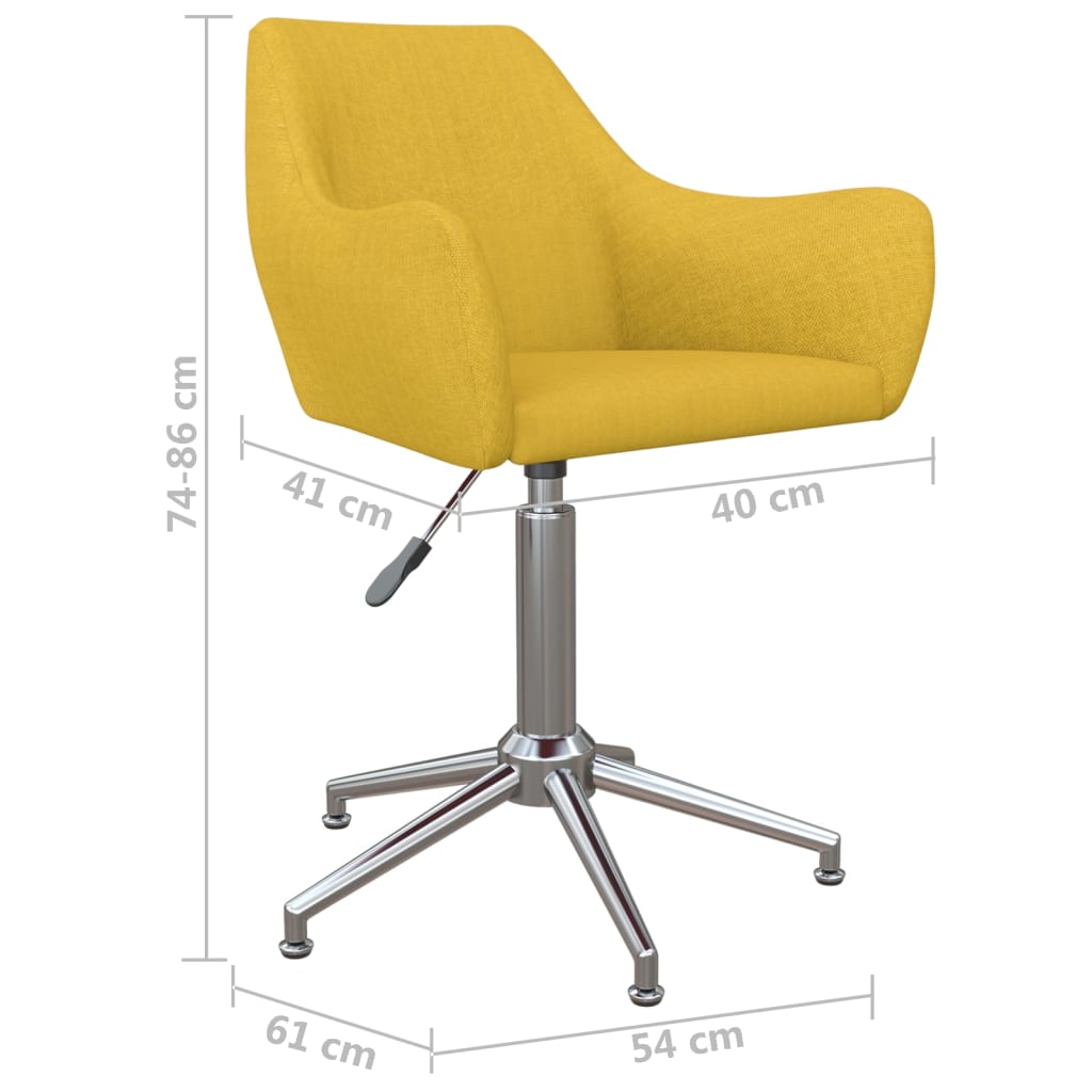 2 db sárga szövetborítású forgó étkezőszék