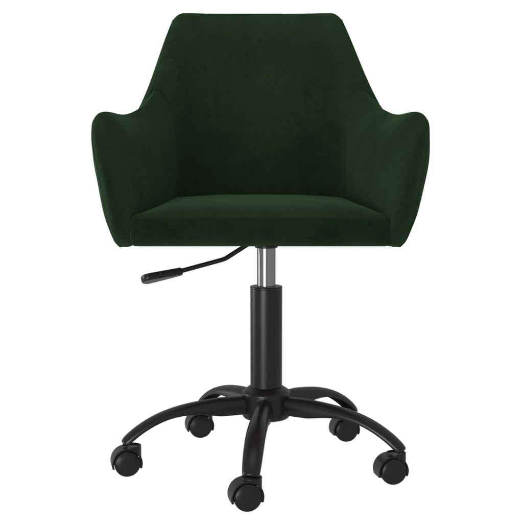 vidaXL Chaise pivotante de salle à manger Vert foncé Velours