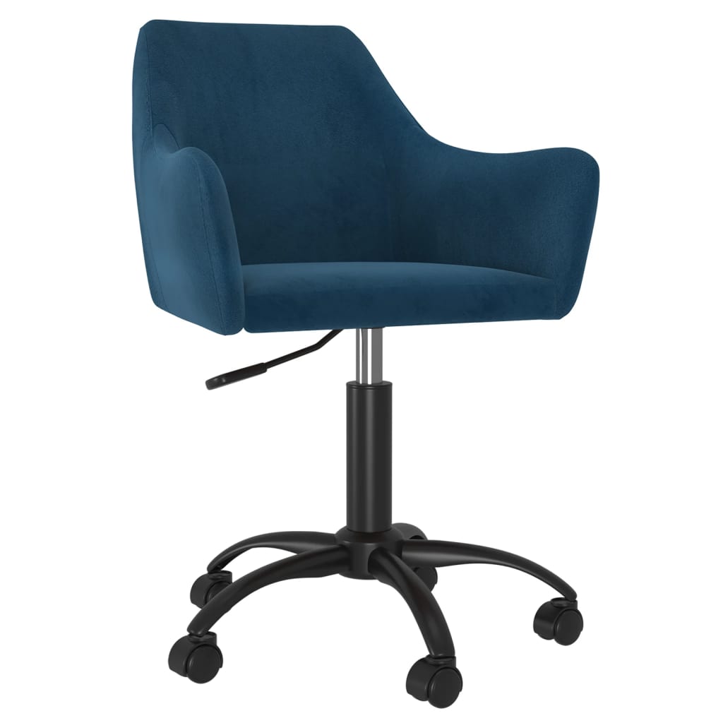 

vidaXL Eetkamerstoelen draaibaar 2 st fluweel blauw