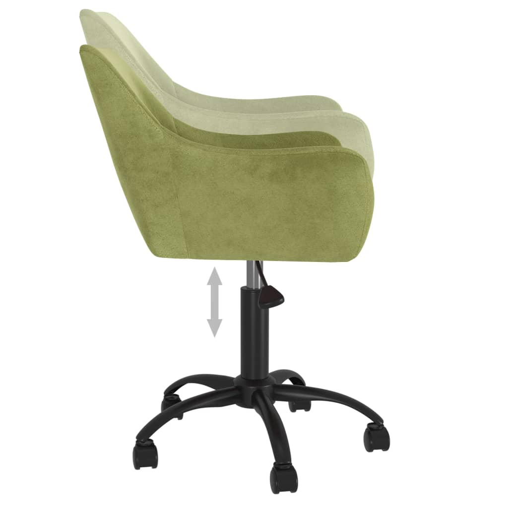 Въртящи се трапезни столове, 2 бр, светлозелени, кадифе