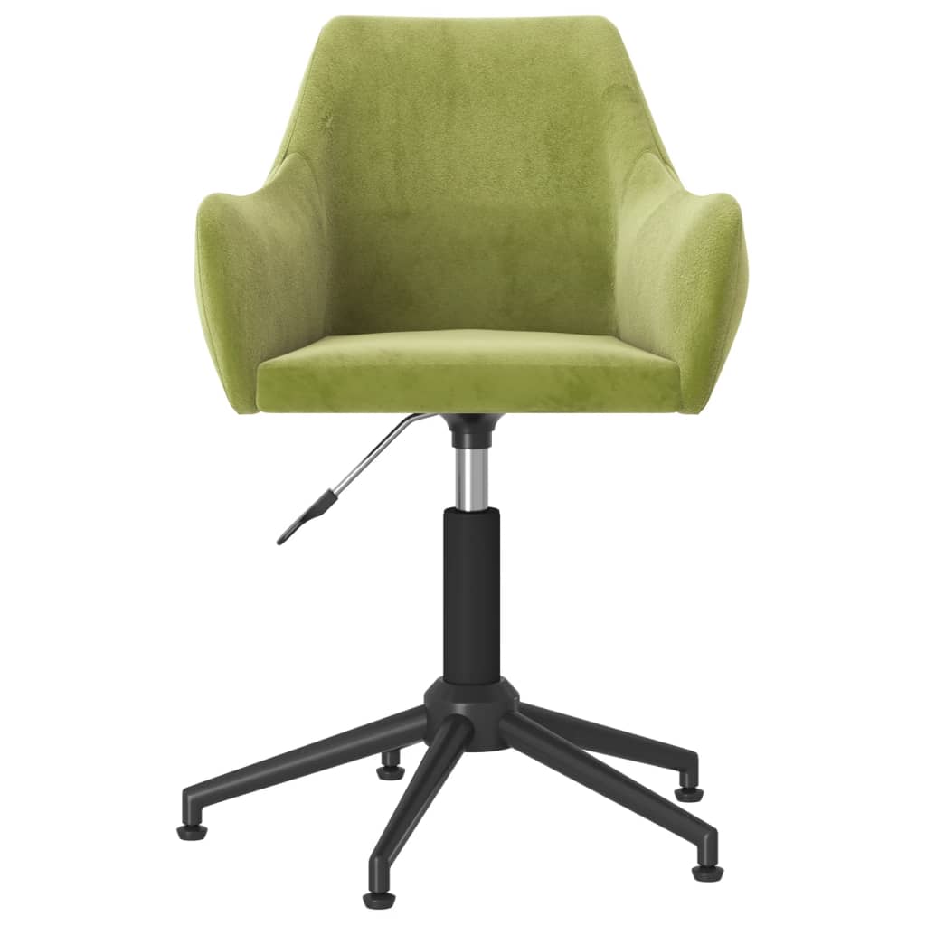 vidaXL Cadeira de jantar giratória veludo verde-claro