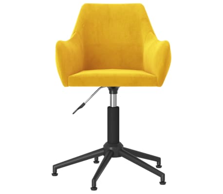 vidaXL Chaise pivotante de salle à manger Jaune moutarde Velours