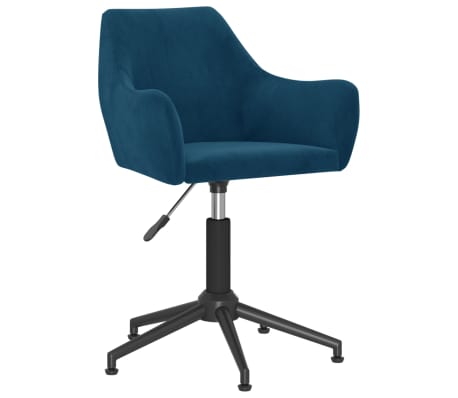 vidaXL Eetkamerstoelen draaibaar 2 st fluweel blauw