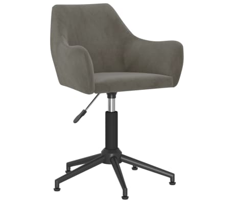 vidaXL Chaises pivotantes à manger lot de 2 gris foncé velours