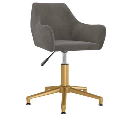 vidaXL Pasukamos valgomojo kėdės, 2vnt., tamsiai pilkos, aksomas