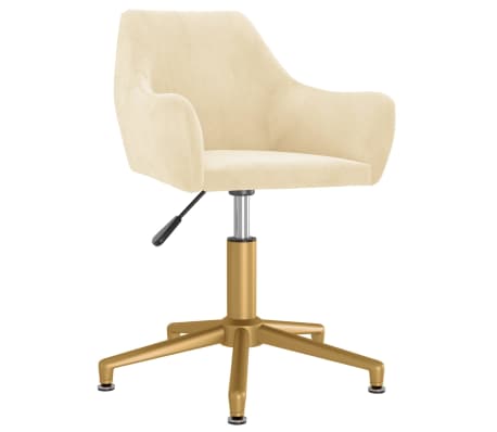 vidaXL Pasukamos valgomojo kėdės, 2vnt., kreminės spalvos, aksomas