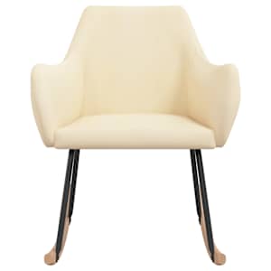 vidaXL Supama kėdė, kreminės spalvos, audinys