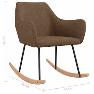 Houpací křeslo hnědé textil - obrázek 8