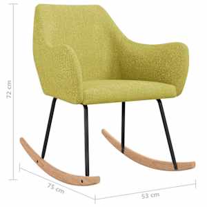 Houpací křeslo zelené textil - obrázek 8