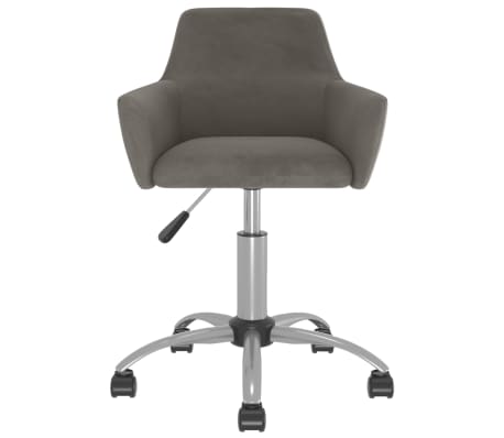 vidaXL Chaise pivotante de salle à manger Gris foncé Velours