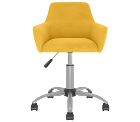 vidaXL Silla de comedor giratoria de terciopelo amarillo