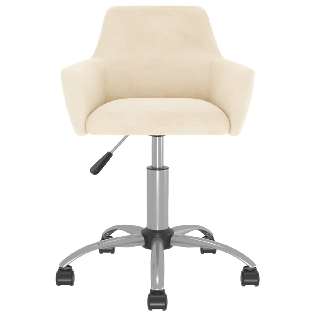 Esszimmerstuhl Drehbar Creme Samt-2