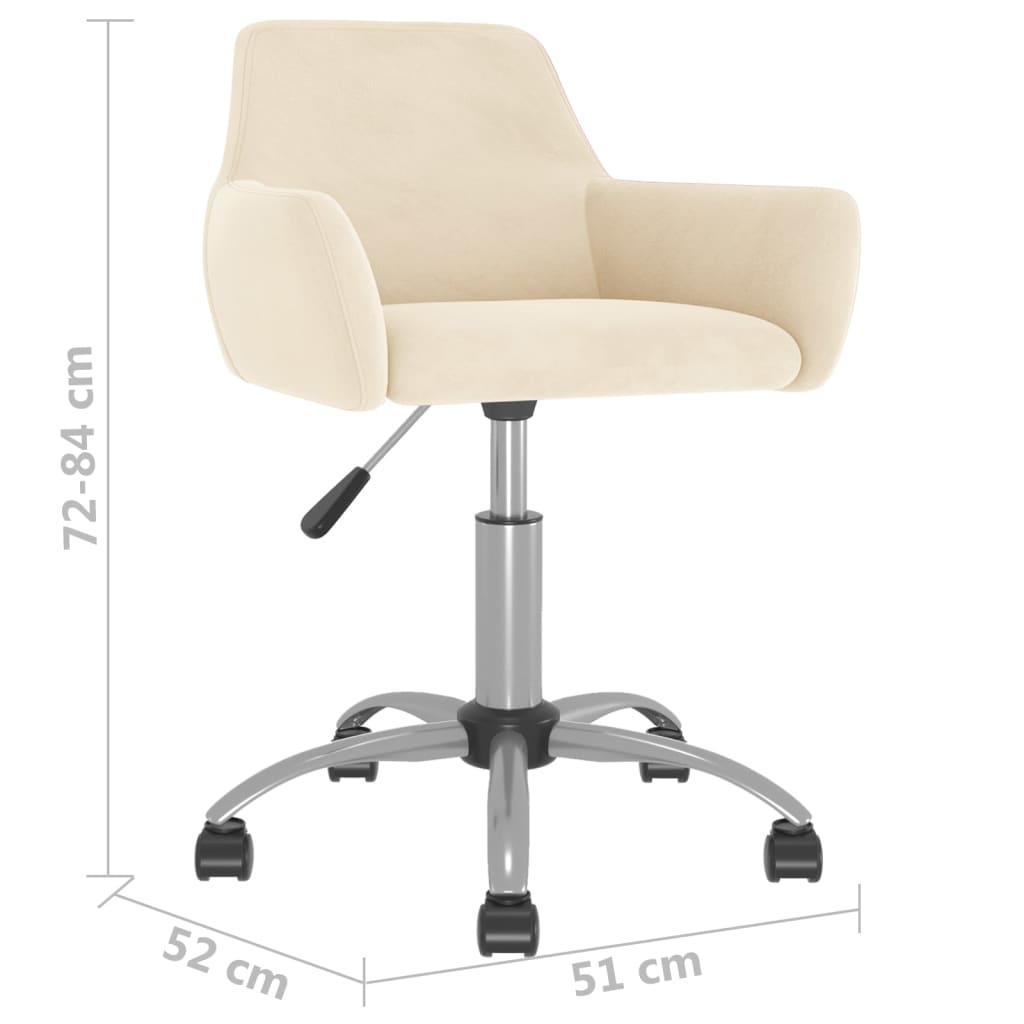 Esszimmerstuhl Drehbar Creme Samt-8